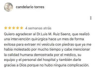 Captura original de la valoración de candelario torres en Google: 5 estrellas.